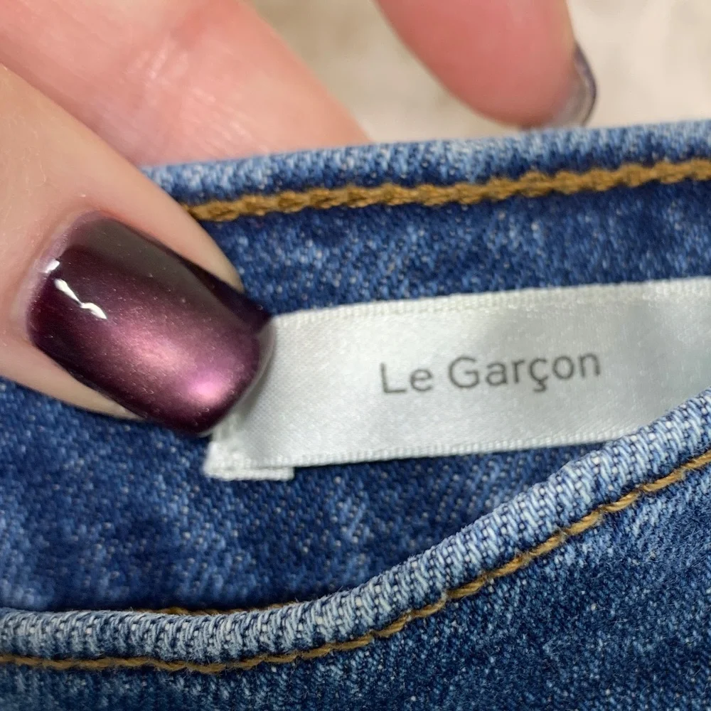Frame Le Garcon Mid-Rise Boyfriend Jean in Othello Sz 25